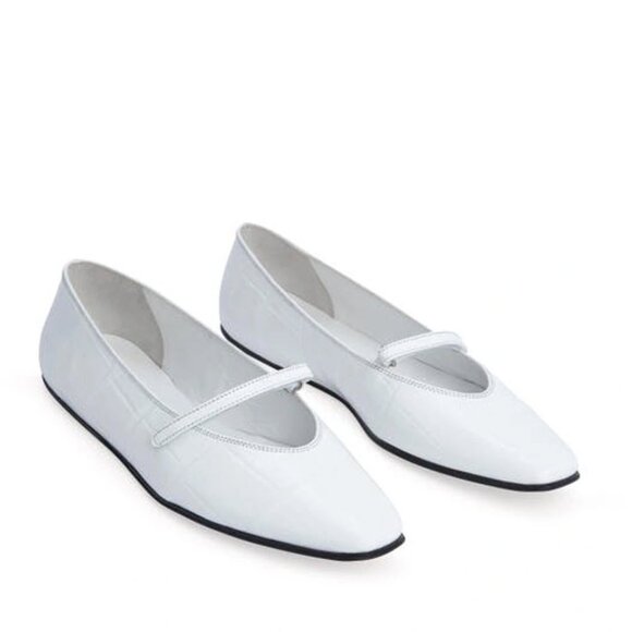BY FAR Molly Maxi Croco Embossed Leather Flats Sz EU39/US9